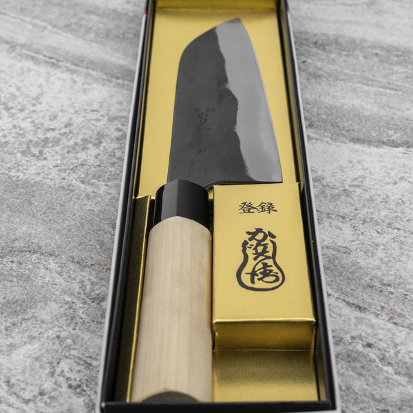 Kajibe Shirogami#2/Iron Nóż Santoku 16,5 cm