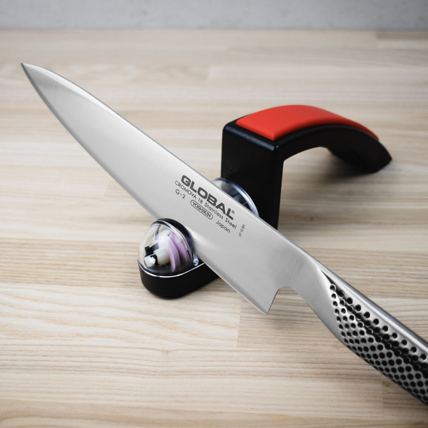 Zestaw Starter: Nóż szefa kuchni G-2 + ostrzałka MinoSharp | Global G-2+220/BR