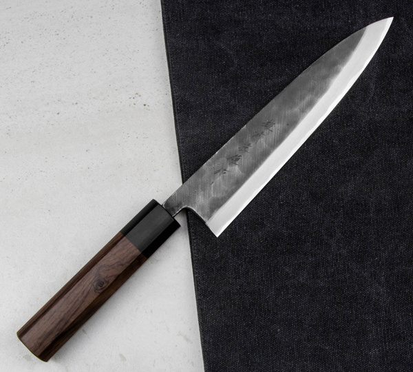 Hideo Kitaoka Shirogami Black Oktagon Nóż Miroshi Deba 18 cm