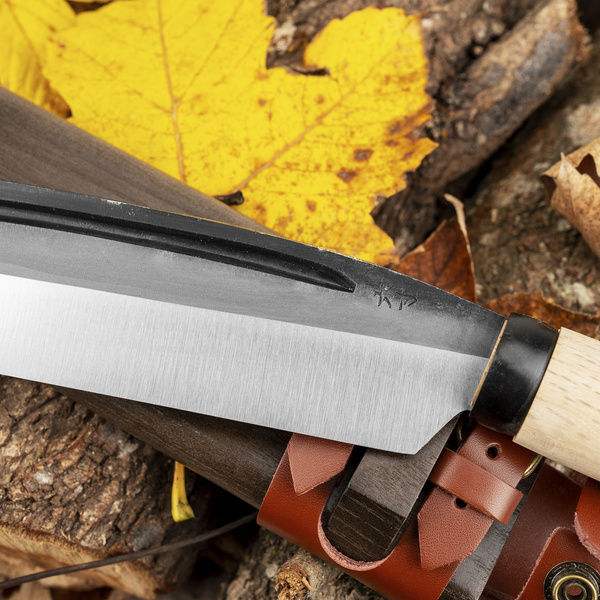 Mutsumi Hinoura Hatchet Nóż Outdoor SK-5 18 cm + Drewniana Pochwa