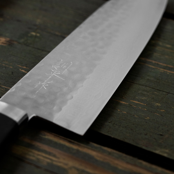 Kunio Masutani VG-10 Hammered Damascus Nóż Santoku 17 cm
