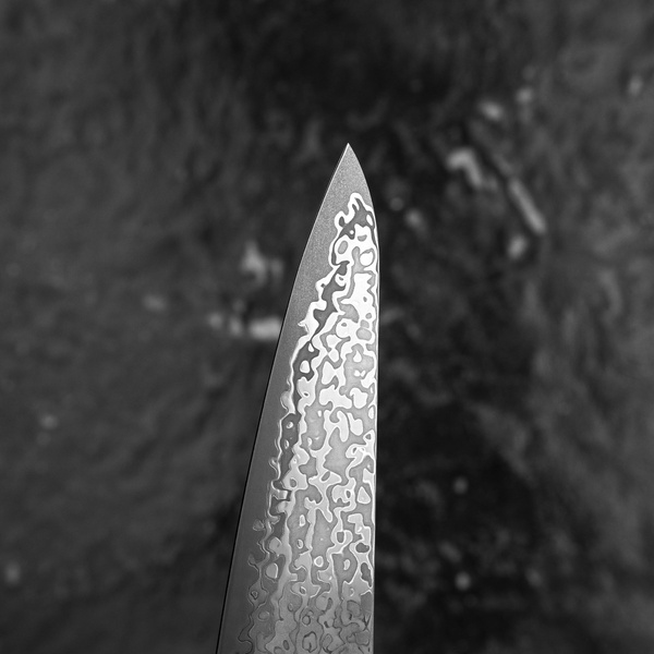 Hatsukokoro Hikari Kurozame SLD Damascus Nóż Ko-Santoku 15 cm