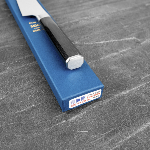 Sakai Takayuki Seigaiha Bohler N685 Damascus Nóż uniwersalny 15 cm