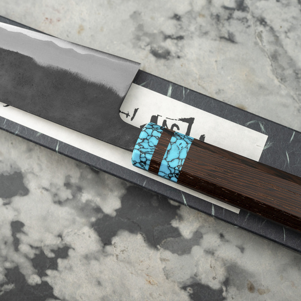 Shiro Kamo Aogami Super/SS TQ Nóż Santoku 16,5 cm