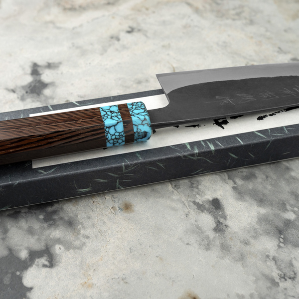 Shiro Kamo Aogami Super/SS TQ Nóż Santoku 16,5 cm