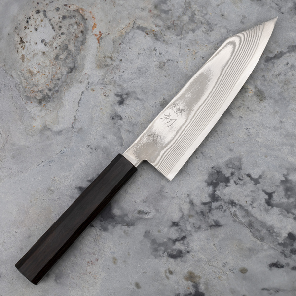 Hatsukokoro Ginsou Silver#3 Nickel Damascus Nóż Bunka 18 cm