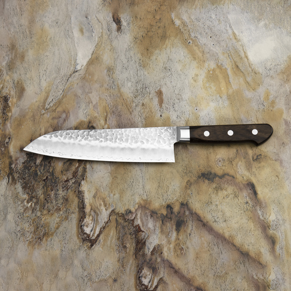 Hokiyama Murakumo AUS-8 Brown Nóż Santoku 18 cm