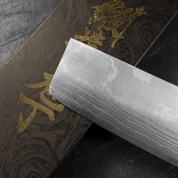 Shigeki Tanaka VG-10 Damascus Pink Nóż Nakiri 16,5 cm