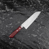Kunio Masutani VG-10 Damascus Hammered Red Nóż Santoku 17 cm