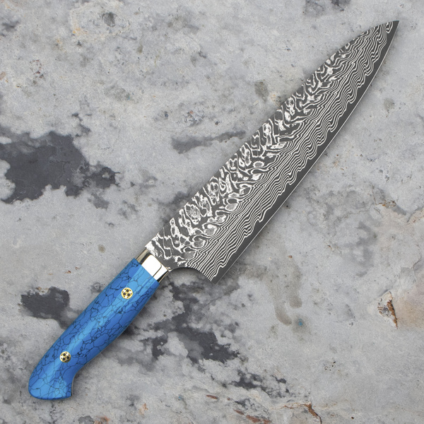 Yoshimi Kato SG2 Turquoise Nóż Szefa kuchni 21 cm