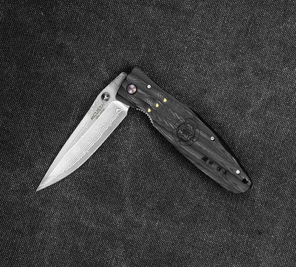 Nóż składany Mcusta Sengoku Black Micarta Damascus VG-10 9 cm