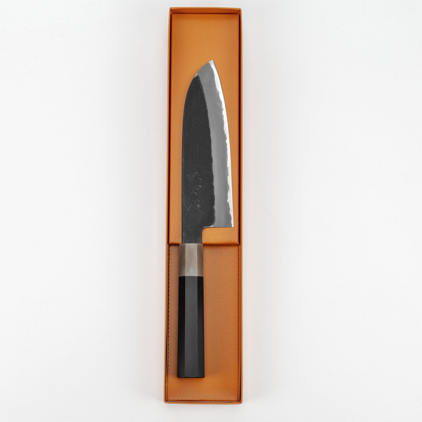 Mutsumi Hinoura Shirogami#2/SS Nóż Santoku 17 cm