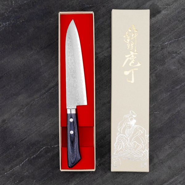 Kunio Masutani VG-10 Damascus Blue Nóż Szefa kuchni 18 cm