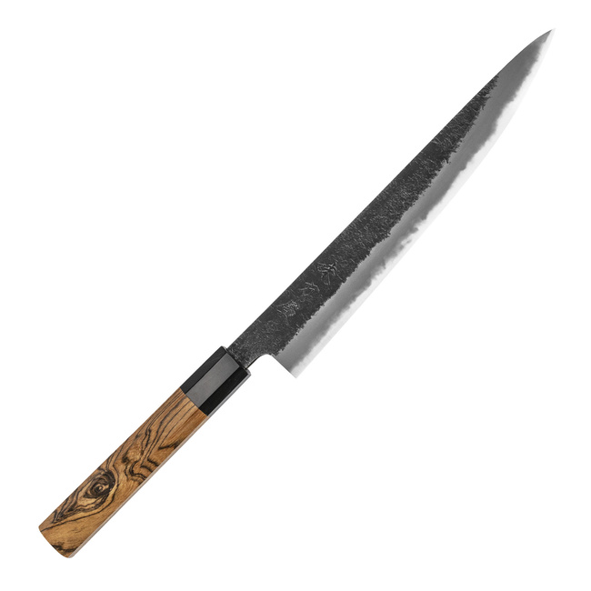 Mutsumi Hinoura Shirogami#2/Iron Nashiji Nóż Sujihiki 24 cm
