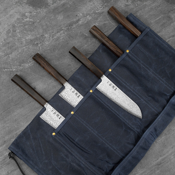 Hatsukokoro Płócienna torba na 5 noży Blue