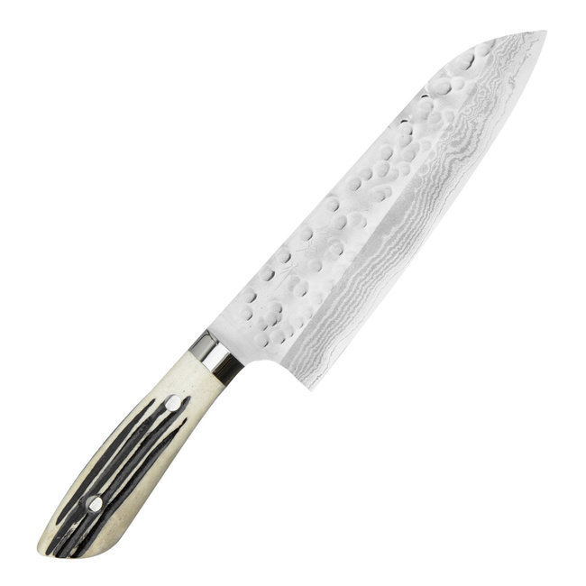 Takeshi Saji Jeleni róg Ręcznie kuty nóż Santoku 18 cm SRS-13