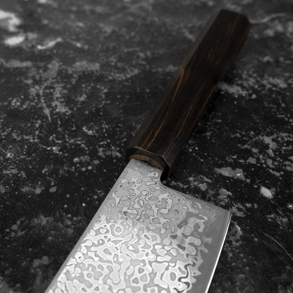 Hatsukokoro Hikari Kurozame SLD Damascus Nóż Nakiri 16 cm