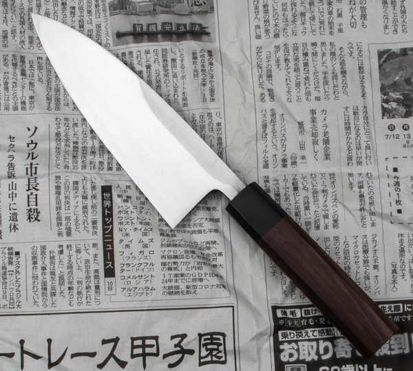 Hideo Kitaoka Shirogami Black Oktagon Nóż Deba 16,5 cm