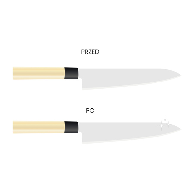 Zaokrąglenie ostrych krawędzi ostrza z polerowaniem