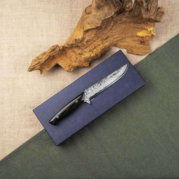 Tojiro Atelier VG-10 Damascus Sado Nóż Myśliwski 14 cm + Saya