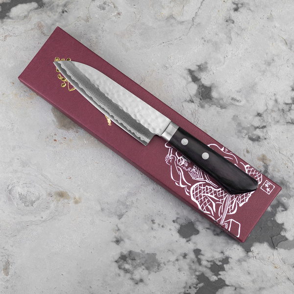 Kunio Masutani VG-10 Damascus Hammered Nóż Santoku 13 cm