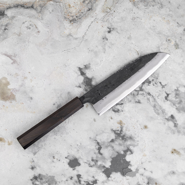 Hatsukokoro Shioku Kurouchi Aogami#2/Iron Nóż Santoku 16,5 cm