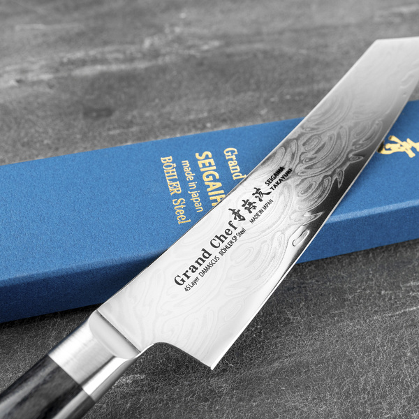 Sakai Takayuki Seigaiha Bohler N685 Damascus Nóż uniwersalny 15 cm