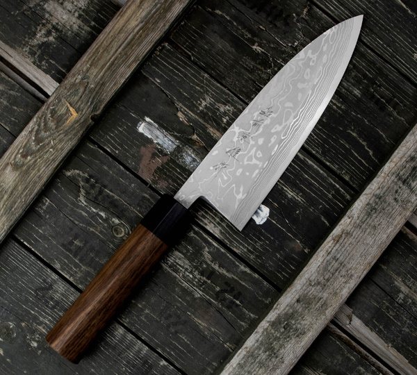 Hideo Kitaoka Nóż Shirogami Satin Deba 18 cm