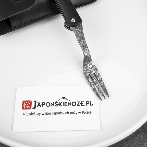 Takeshi Saji SG2 Black Damascus Micarta Składany Widelec