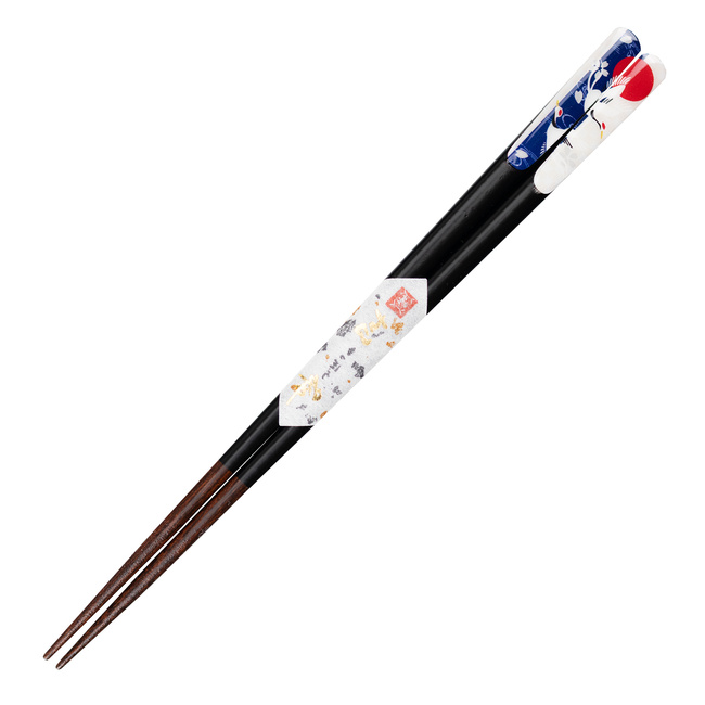 Japońskie Pałeczki do sushi Kawai - Meoto Crane Black