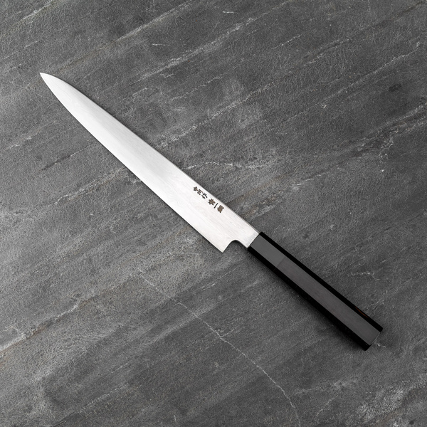 Satoshi Nakagawa Aogami#1/Iron Damascus Nóż Sujihiki 23 cm