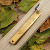 Nóż kieszonkowy Higonokami Kanekoma Aogami#2 Damascus Engrawing Brass 7,5 cm