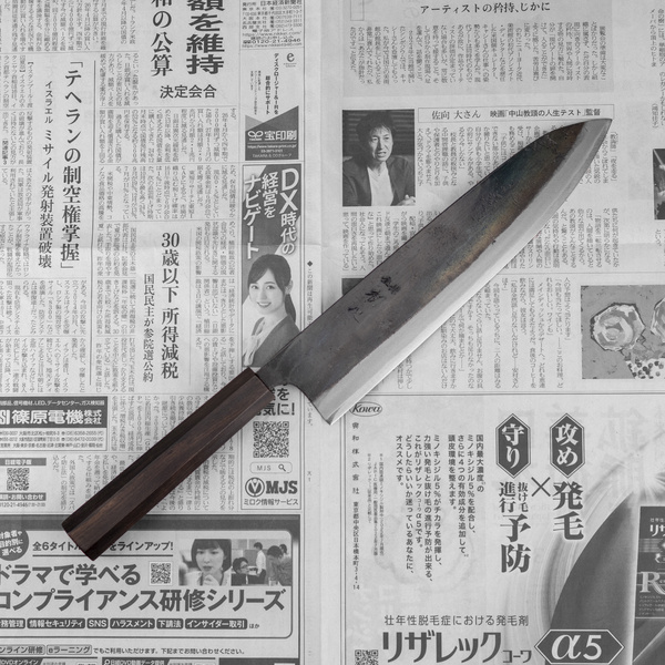 Hatsukokoro Kokugei Aogami#1/Iron Nóż Szefa kuchni 24 cm