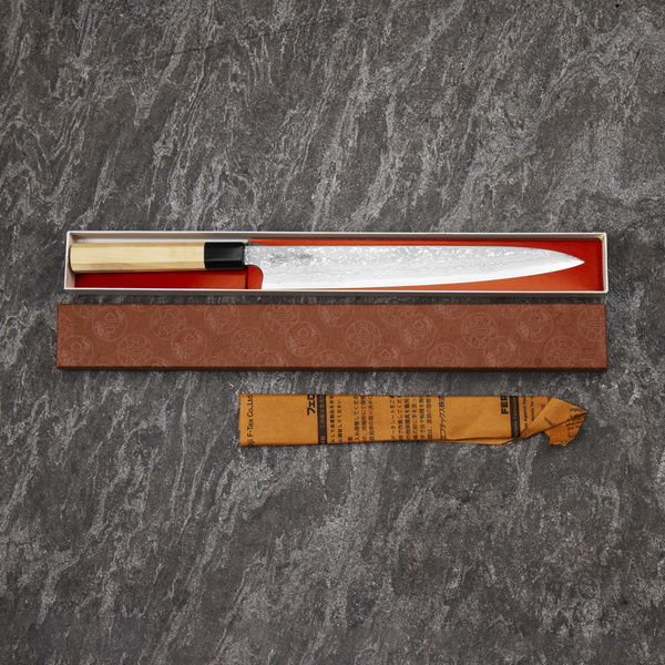 Yauji Aogami#2 Damascus Nóż Yanagiba 27 cm