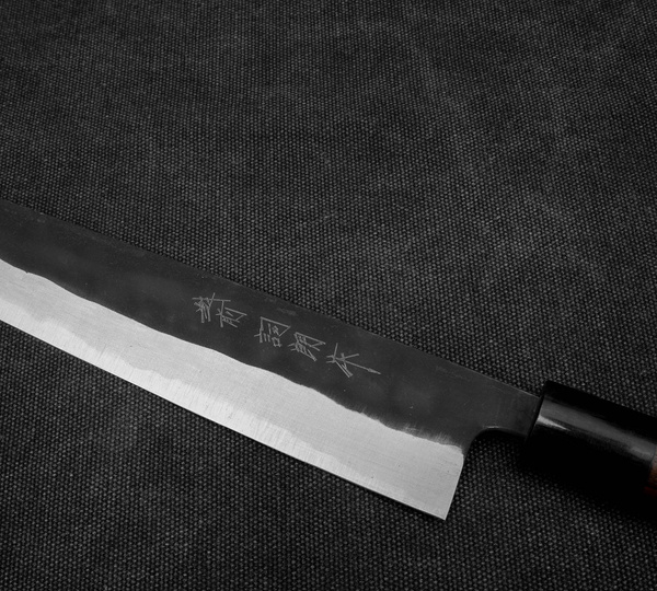 Shiro Kamo Aogami #2 Black Nóż Sujihiki 27 cm