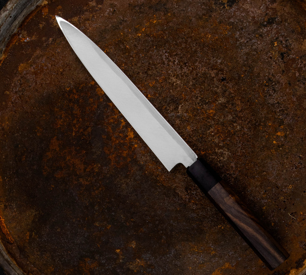 Hideo Kitaoka Shirogami Black Oktagon Nóż Yanagiba 21 cm