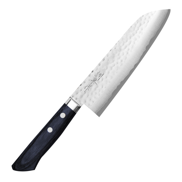 Kunio Masutani VG-10 Hammered Blue Damascus Nóż Santoku 17 cm