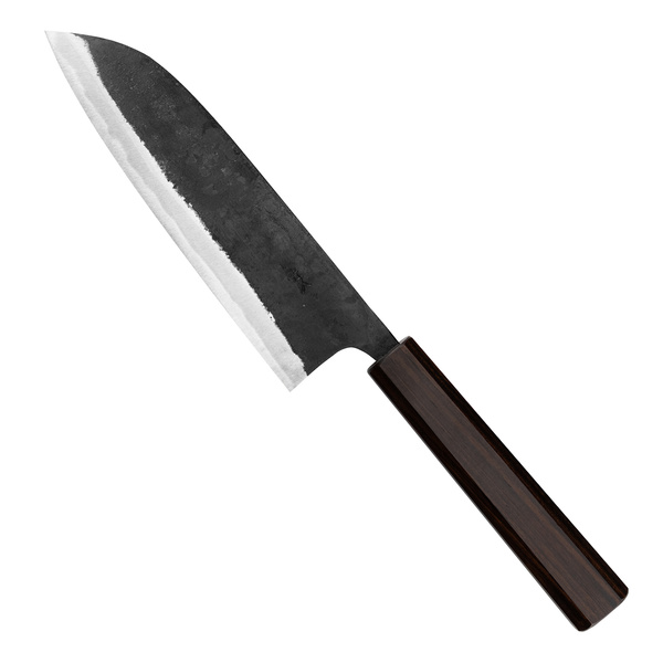 Hatsukokoro Kurokuma Aogami#2/Iron Kurouchi Nóż Santoku 16,5 cm