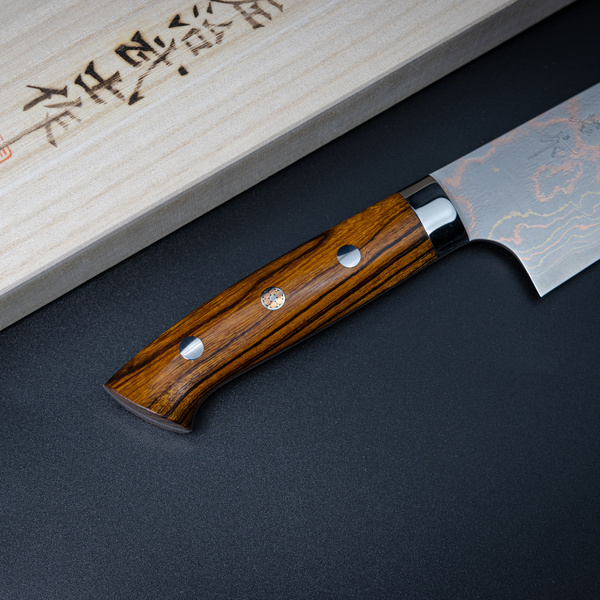Takeshi Saji Sami IW Aogami#2 Color Nóż Santoku 18 cm