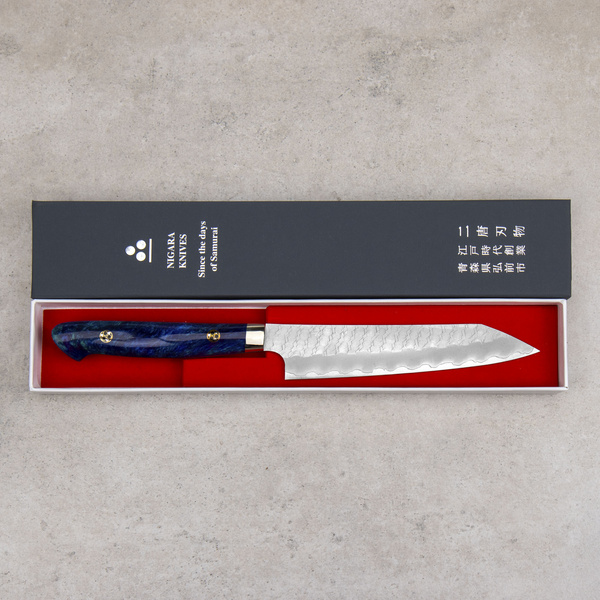 Nigara Hamono SG2 Limited Blue White Nóż Kiritsuke 15 cm