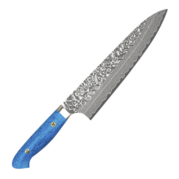 Yoshimi Kato SG2 Turquoise Nóż Szefa kuchni 21 cm