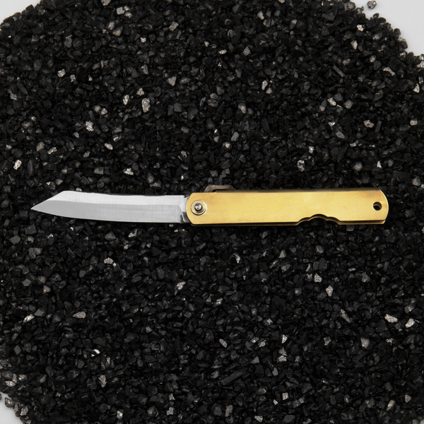 Nóż kieszonkowy Higonokami Kanekoma Aogami#2 Mosiądz 7,5 cm