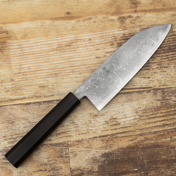 Kajiwara Tsutomu Aogami#2 Damascus Nóż Santoku 16,5 cm
