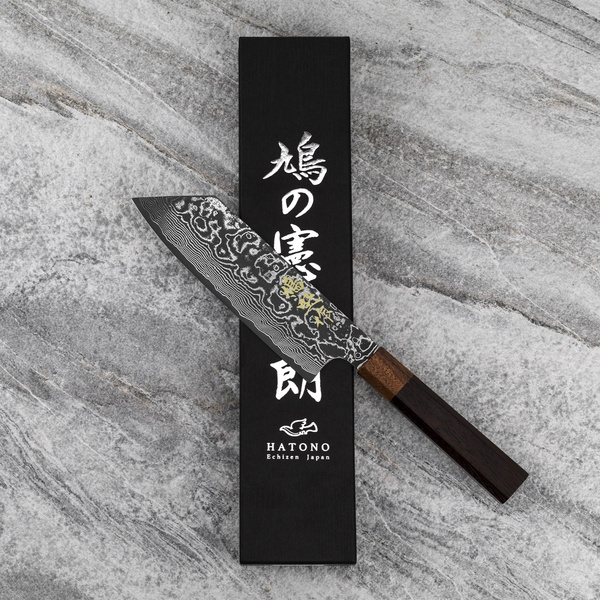 Hatono SG2 Damascus Black Dye Nóż Bunka 18 cm
