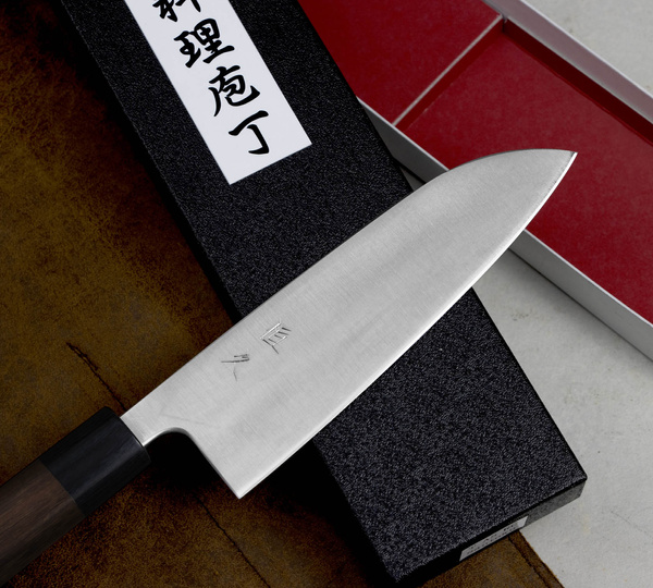 Tsunehisa Aogami Super/SS Drewno Różane Nóż Santoku 16 cm