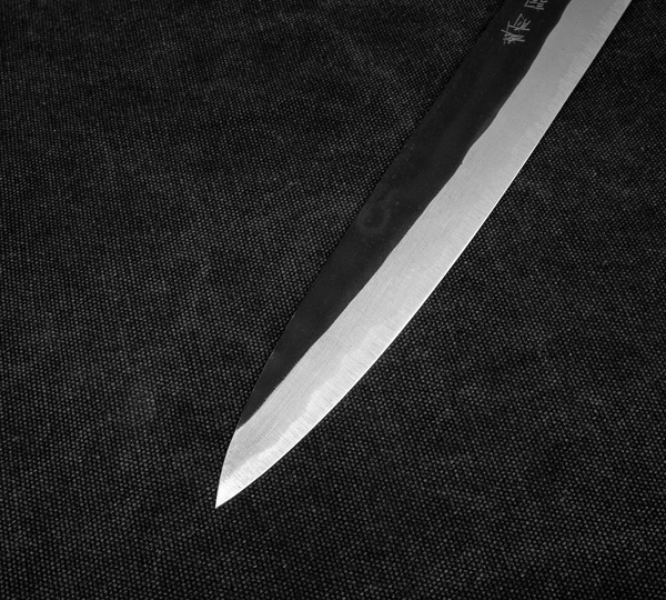 Shiro Kamo Aogami #2 Black Nóż Sujihiki 27 cm