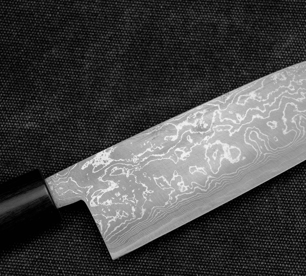 Kajiwara Damascus Aogami#2 Nóż Santoku 16,5 cm