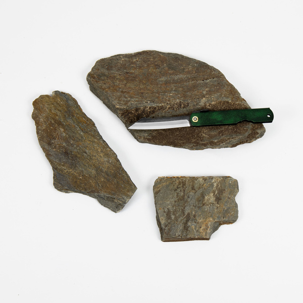 Nóż kieszonkowy Higonokami Kanekoma Zielony Metalik Aogami#2 8 cm