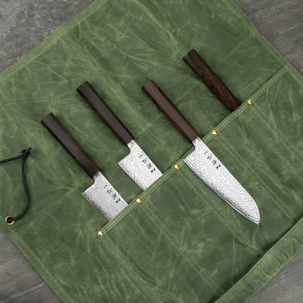 Hatsukokoro Płócienna torba na 5 noży Green