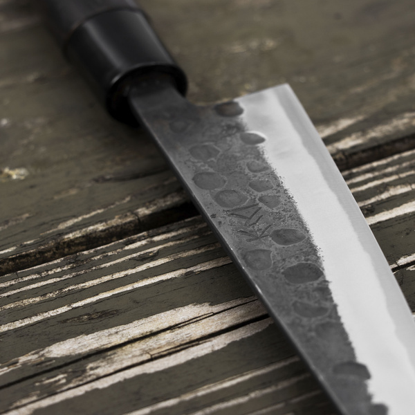 Motokyuuichi Shirogami#2 Hammered Nóż Honesuki 15 cm